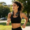 Portable Rechargeable Neck Fan Hanging Neck Fan Digital Display Power Ventilador Bladeless Neckband Fan Portable Mini Air Cooler USB Rechargeable Electric Fans zelacart.shop Bladeless Cooling Neck Fan Portable Cooling Fan Hands Free Neck Fan Wearable Neck Fan Person wearing portable hands-free neck fan