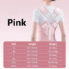 Posture Corrector Back Support Belt size chart